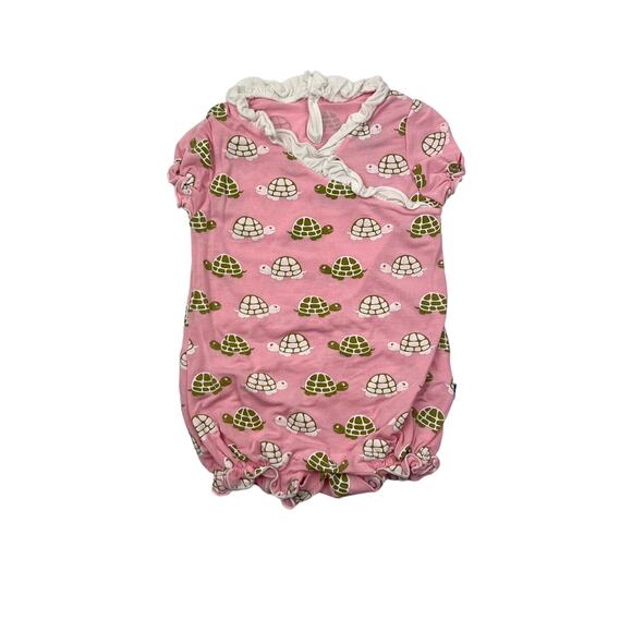 Kickee Pants Lotus Turtles Ruffle Romper - Picture 1 of 5